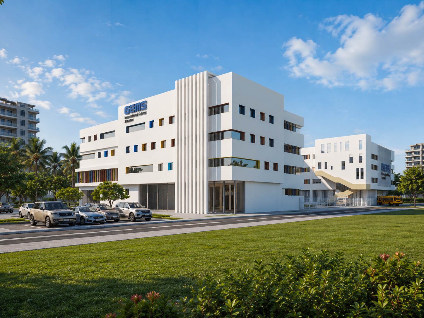 GEMS International School Zanzibar — view of the connected campus blocks